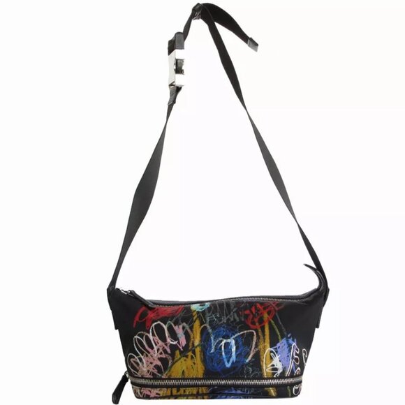 Auth FENDI body bag Crossbody Shoulder Bag Black / multicolor Nylon - Picture 1 of 13